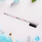 Compact floral pattern makeup brush set for face, eyes, and lips