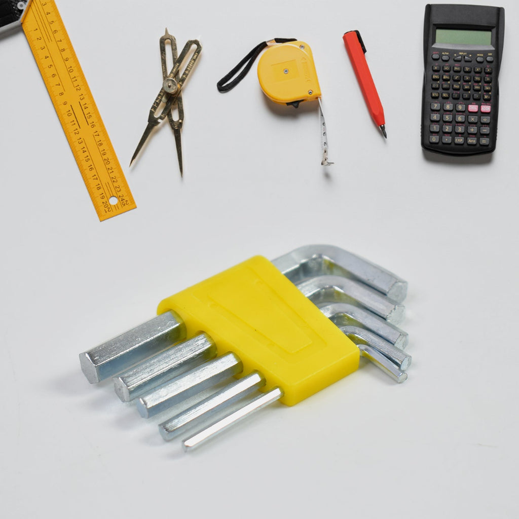 All 11 tools from the hardware tool set neatly arranged for display.