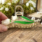 Daily wear floral hair claw clip with smooth edges and strong grip