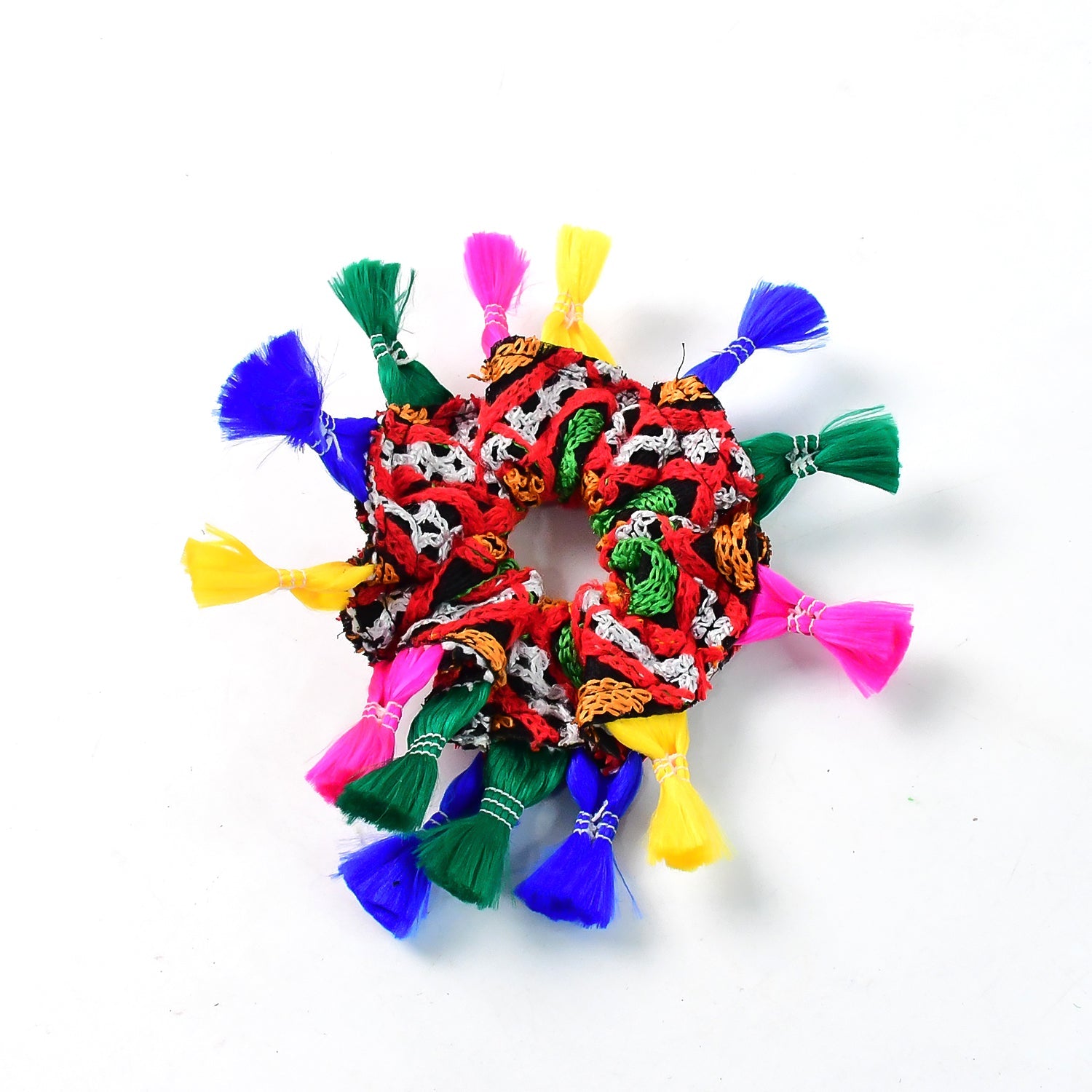 Handcrafted multicolor tassel Navratri Hair Bun accessory for women and girls