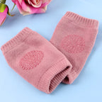 Stretchable pink wool knee protectors leg warmers for toddlers