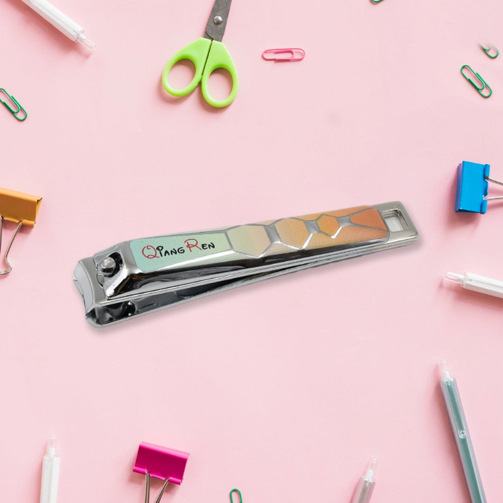 Durable stainless steel folding nail clippers with sharp blades.