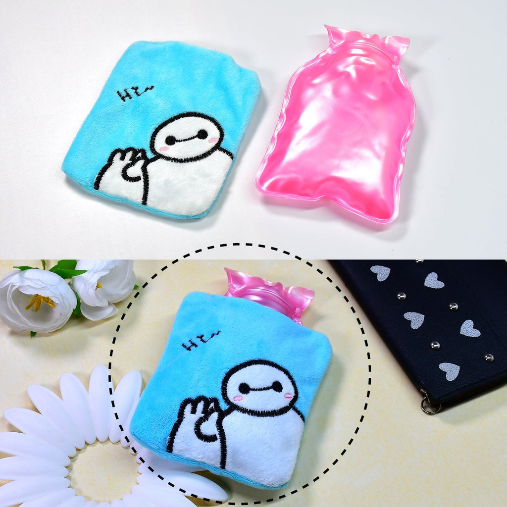 Close-up of the soft, plush fabric cover of the Baymax hot water bottle.