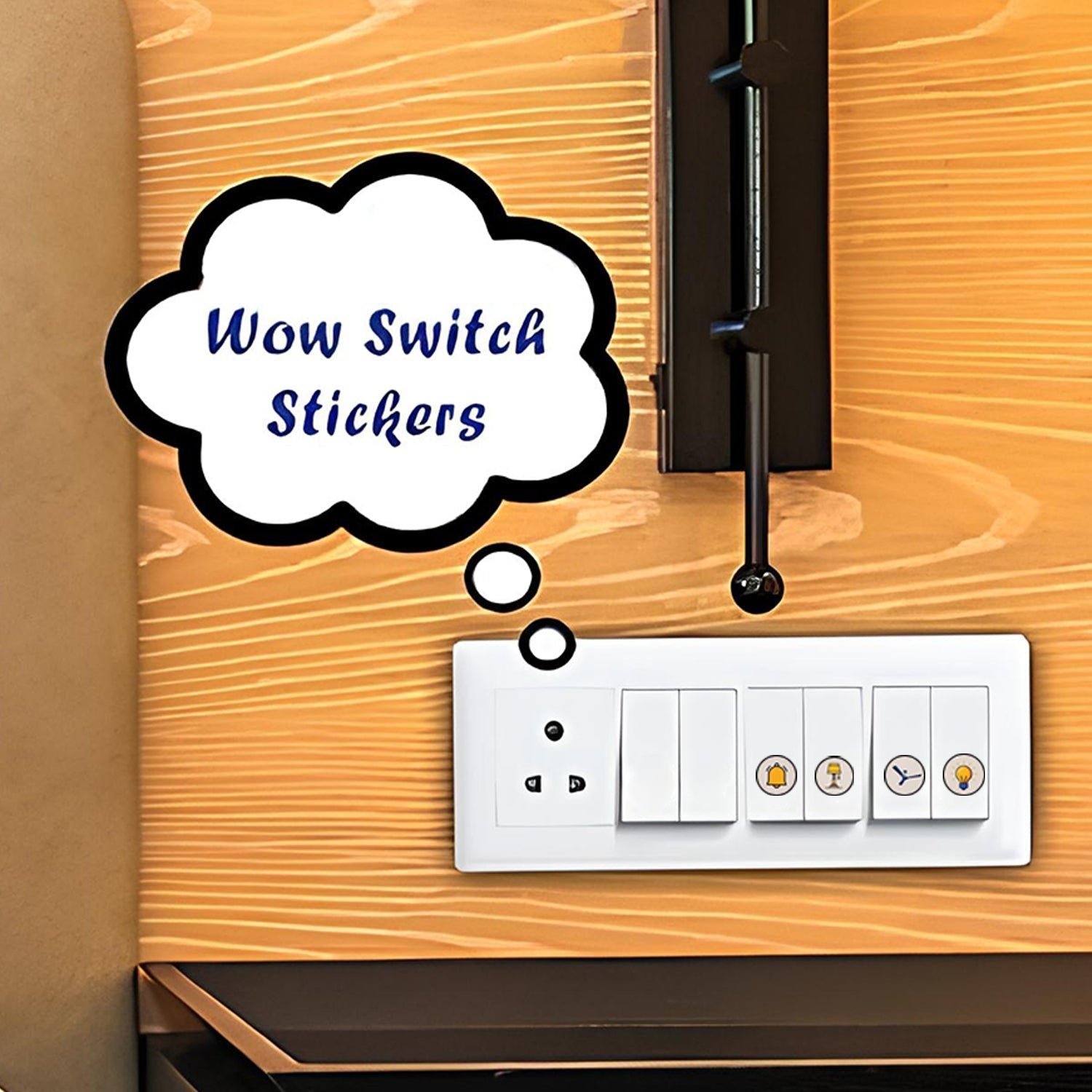 Closeup view of Smart Switch Icon Sticker Sheet with clear appliance icons