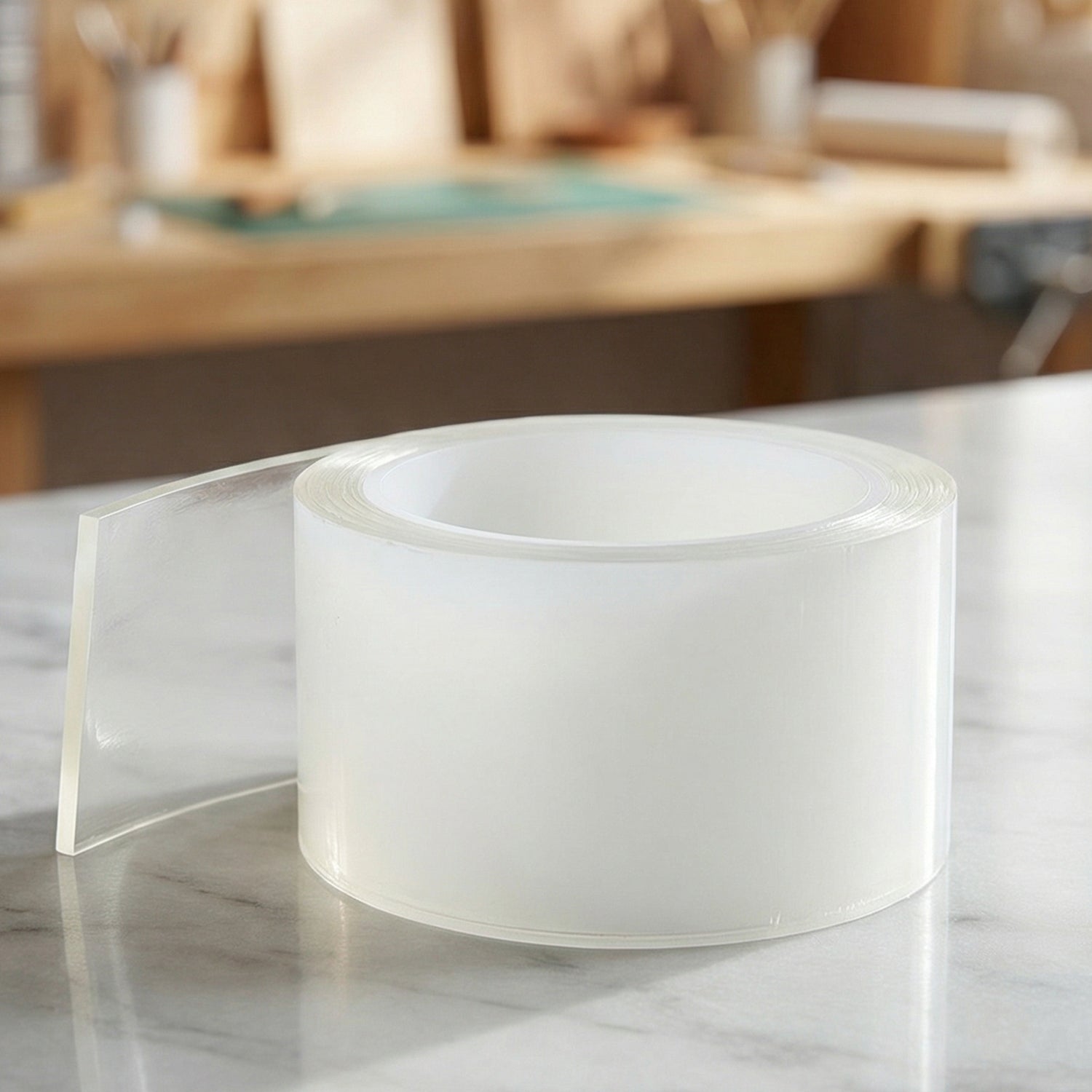 Transparent adhesive tape used for mounting and fixing applications