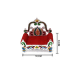Top-down view of the Bal Gopal Singhasan, ready for your sacred idol.