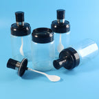 Multipurpose transparent jar set ideal for sugar, salt, and spices storage in kitchen