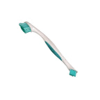 Close-up view of the flexible bristles on the multipurpose cleaning brush, ready for scrubbing.