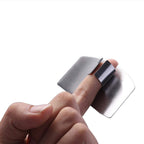 Side view of the stainless steel finger guard, designed for optimal cutting protection.