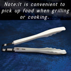 Versatile kitchen tongs for cooking, baking, and serving various foods.
