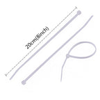 A detailed diagram illustrating the 3.2mm width and 200mm length of the cable ties.