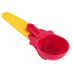 Plastic scooper with comfort grip and trigger handle for scooping