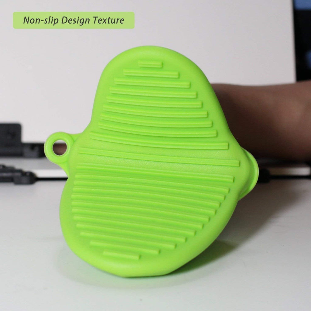 Assortment of colorful silicone potholders showcasing heat-resistant design.