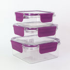 3-piece airtight square food container set, ideal for leftovers