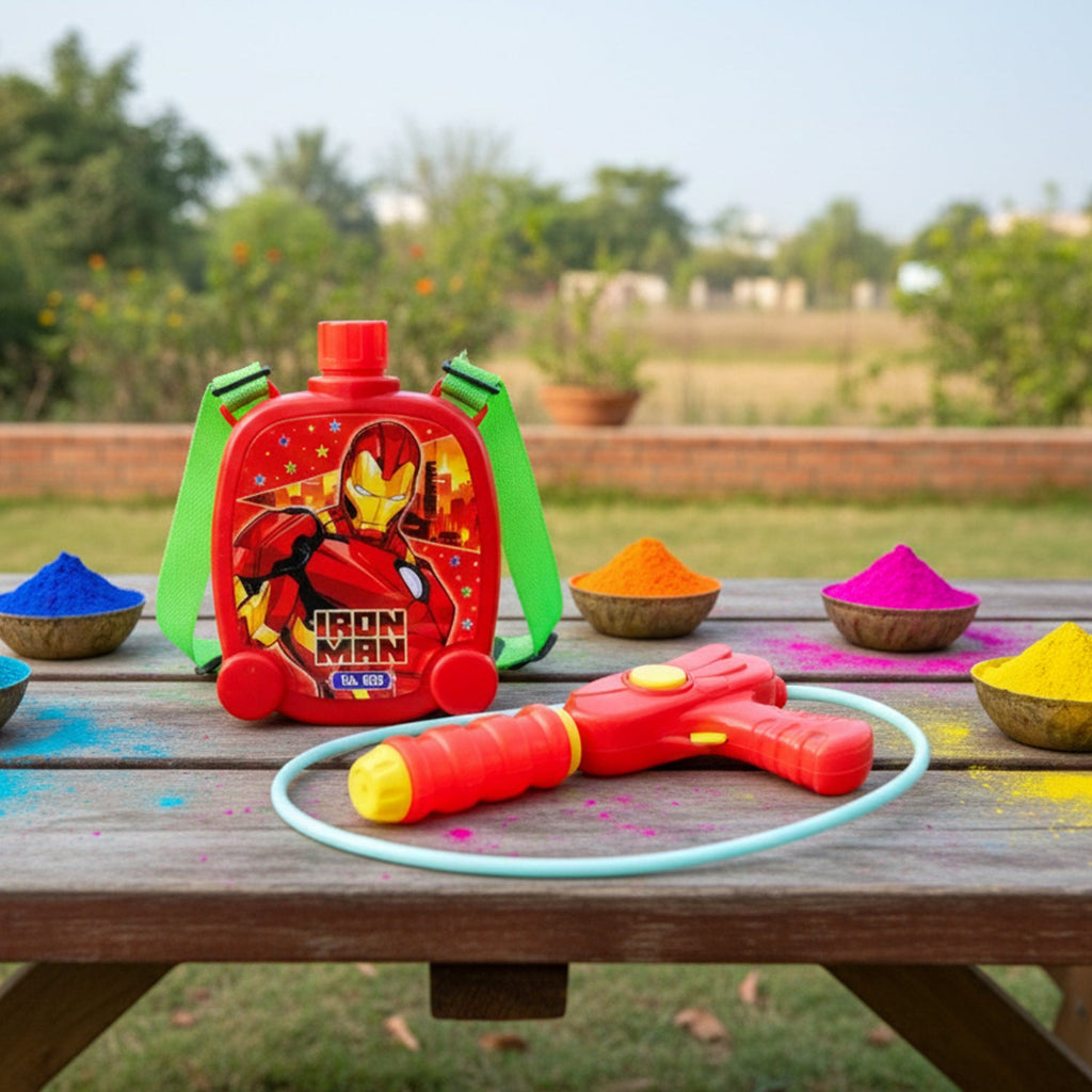 Colorful water spray toy backpack style water gun for kids