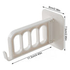 Space-saving door hook for single doors, ideal for bedroom or kitchen use.