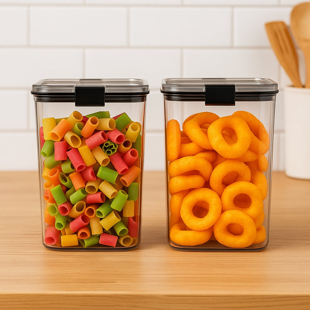 Stackable 1200 ML food storage containers with secure clip-lock lids for kitchen