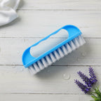 Easy-grip handle of a cleaning scrub brush for enhanced control and comfort.