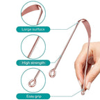 Copper tongue scraper as an essential oral health tool for fresh breath.