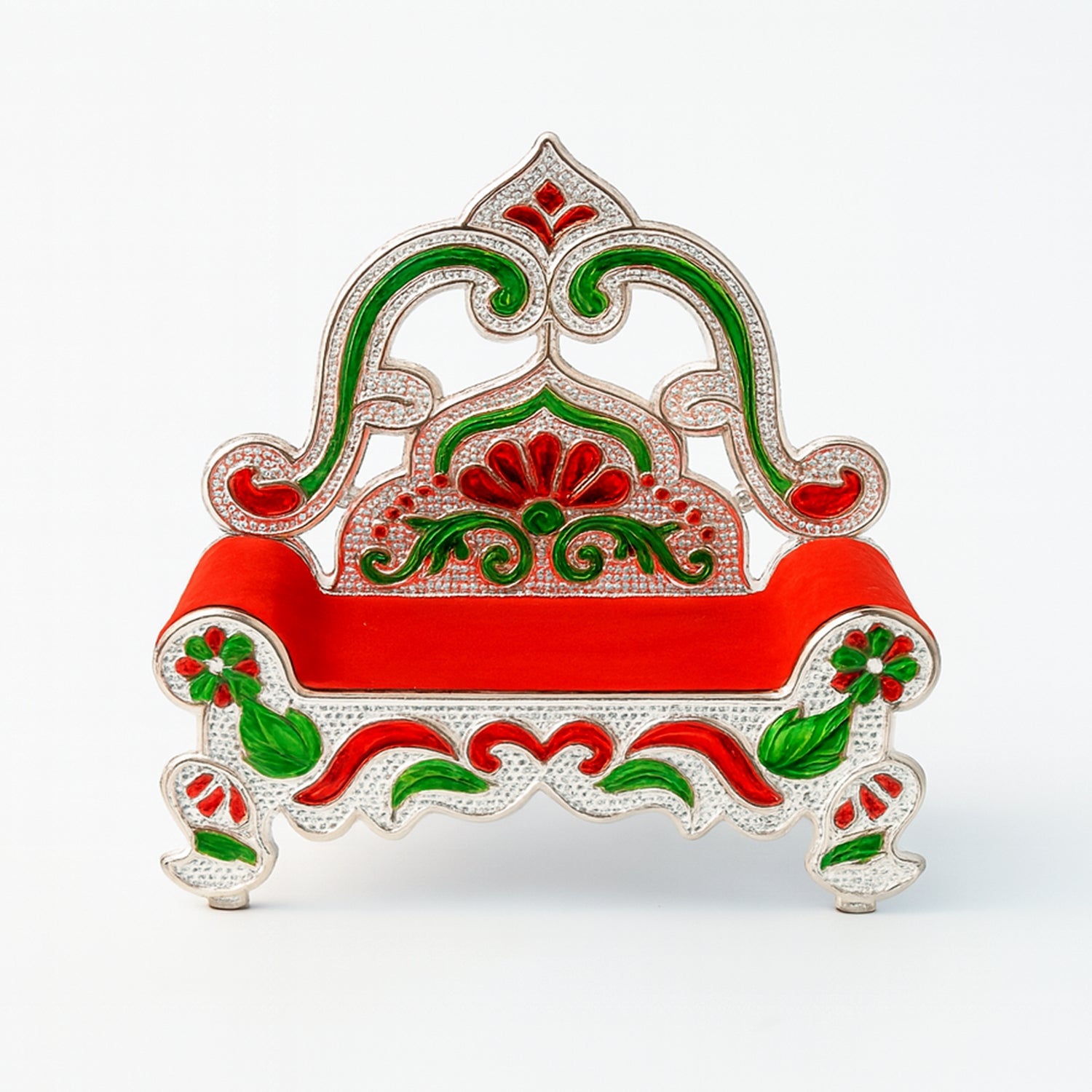 Meenakari styled small Singhasan for festive pooja and temple decoration
