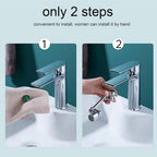 Faucet attachment with rotatable and splash-proof design in chrome finish