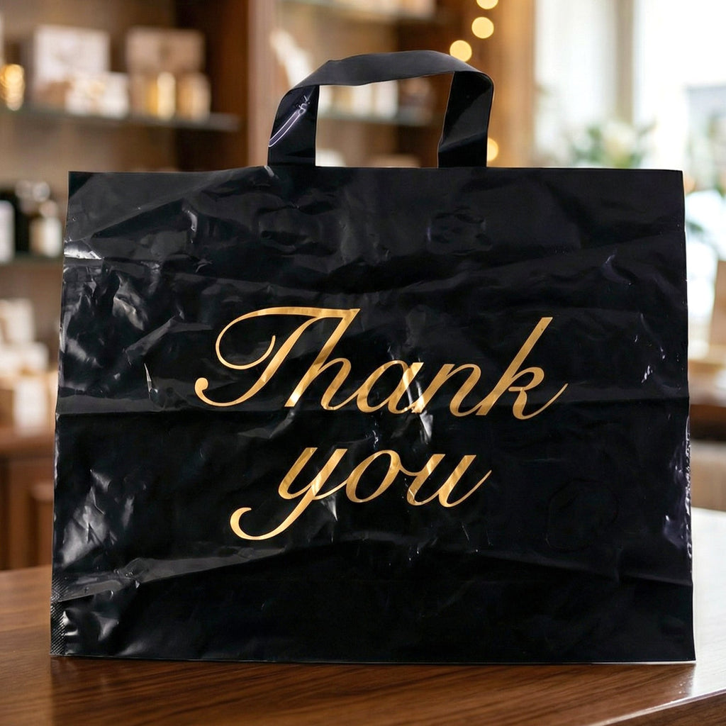 Reusable shopping bag with Thank You print ideal for retail use