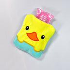 Compact small hot water bag with a removable yellow duck cover.