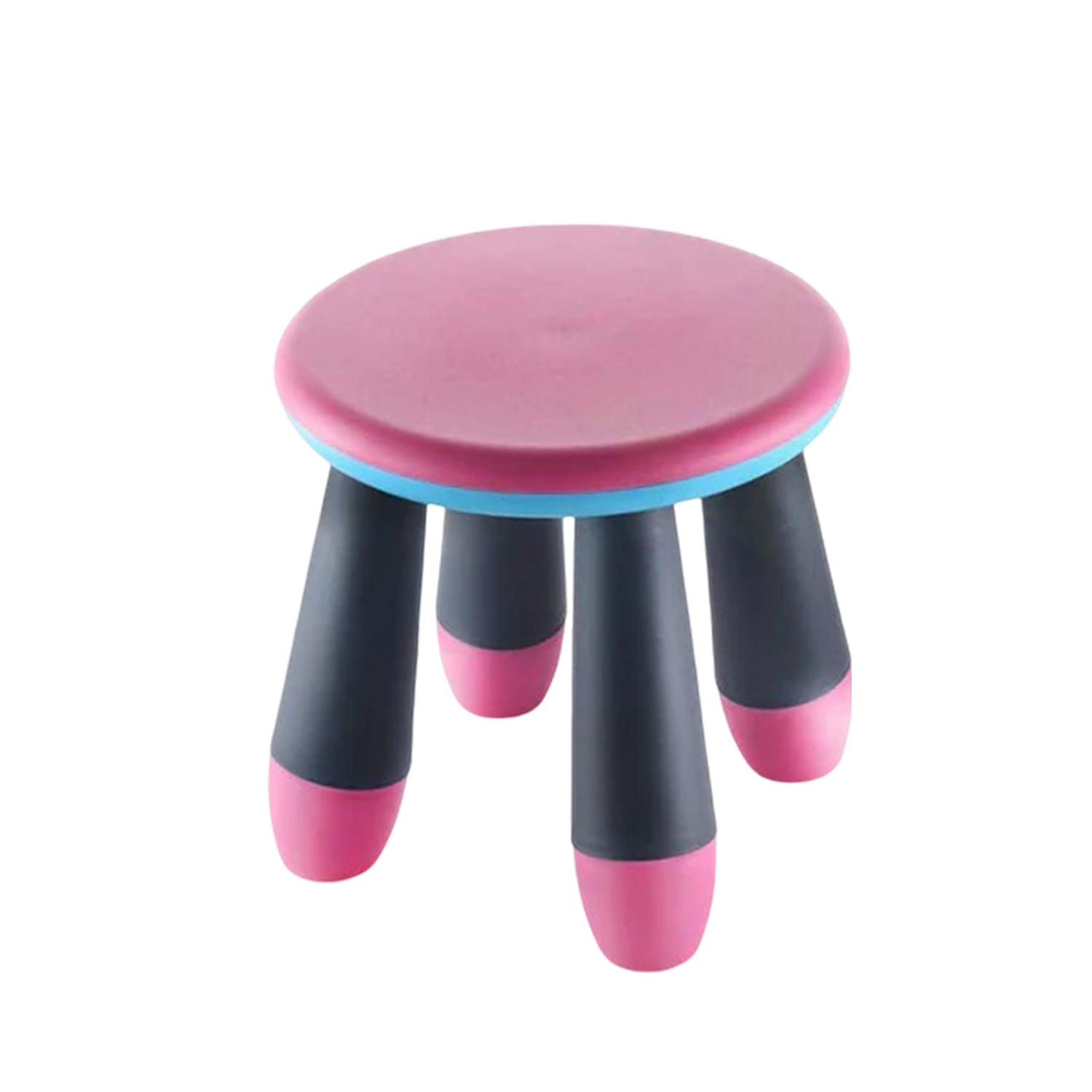 Toddler standing confidently on a sturdy foldable baby stool.