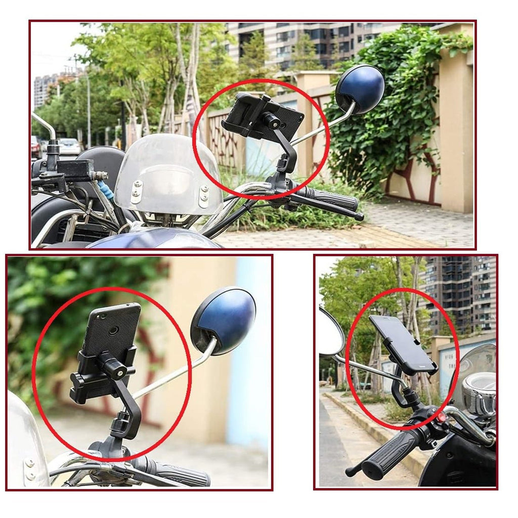 Front view of the universal bike phone mount, showcasing its sturdy grip.