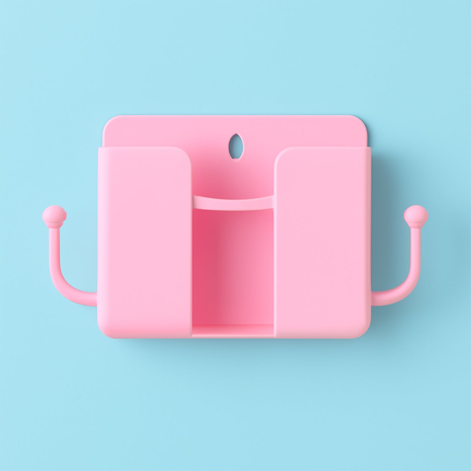 Wall mount mobile stand in blue color without visible items