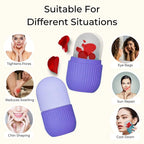 Close-up of face icer roller tool for reducing puffiness and refreshing skin