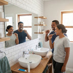 Wooden bamboo toothbrush designed for daily oral hygiene