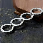 Durable stainless steel anxiety relief ring, showcasing its robust build and elegant finish.