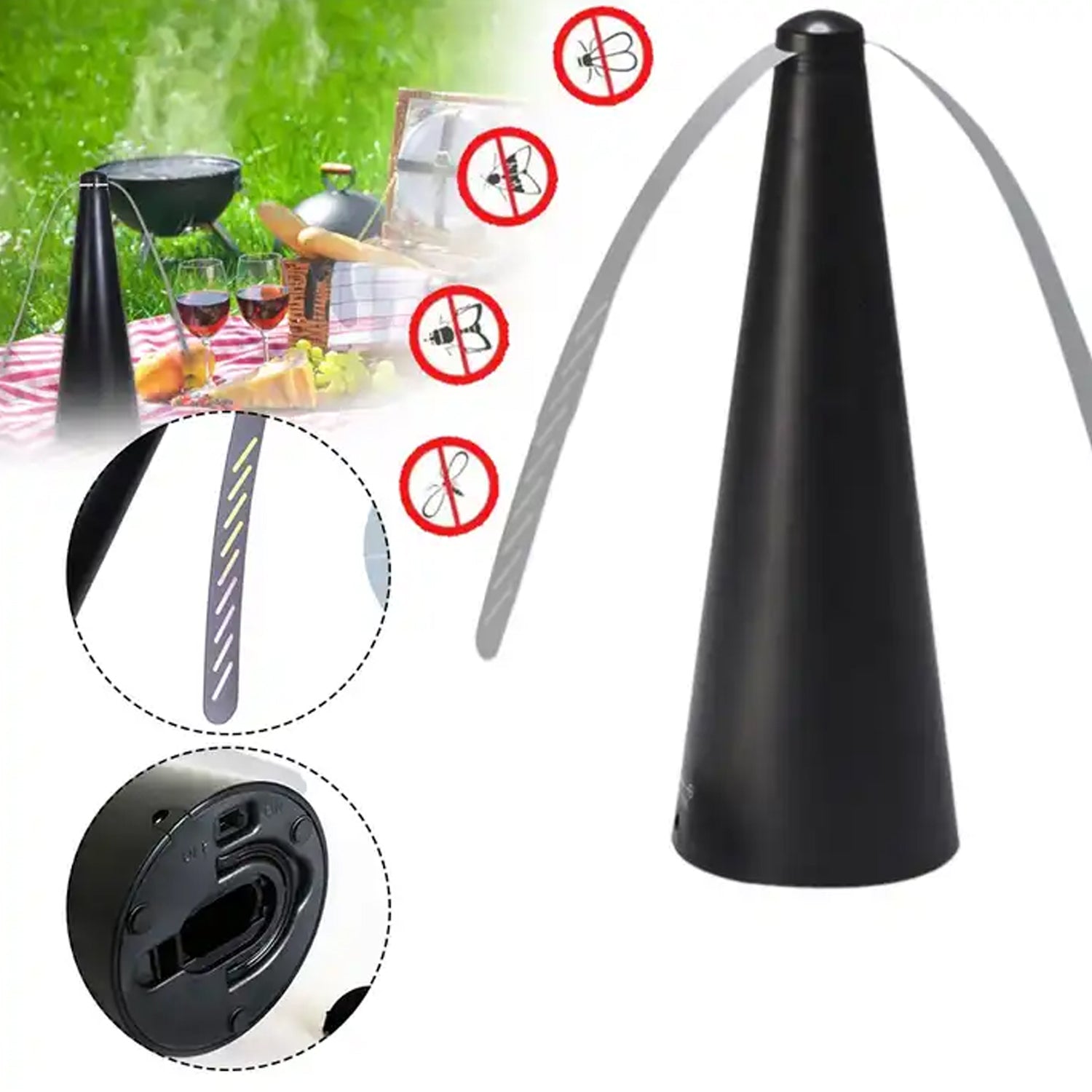 Compact and easy-to-use fly repellent device, perfect for any tabletop.