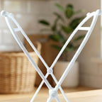 Folded garbage bag holder stand compact for convenient storage