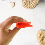 Multi-use red silicone scrub pad for washing dishes and fruits