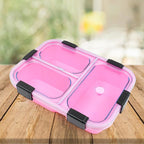 Side view of the insulated lunch box, highlighting its compact and portable design.