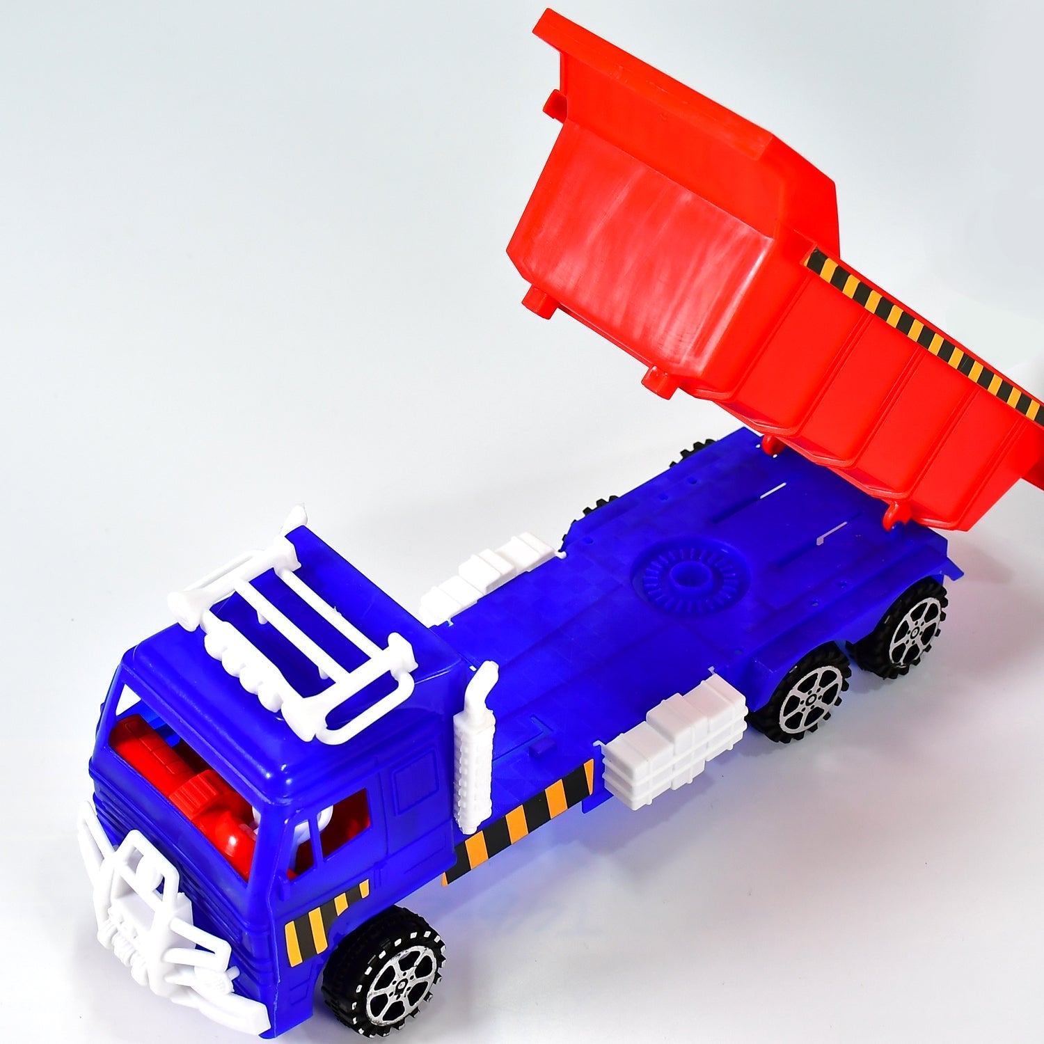 Detailed view of the sturdy construction of the Friction Power Truck Toy.