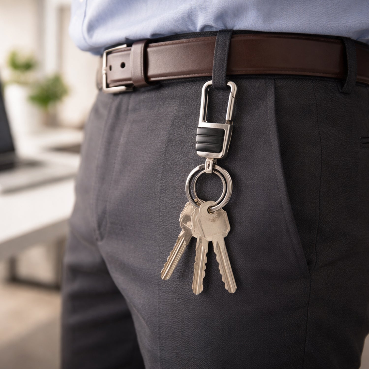 Sleek modern metal keychain for everyday use
