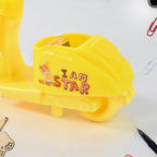Bike shaped pencil sharpener showing pedal details and durable build