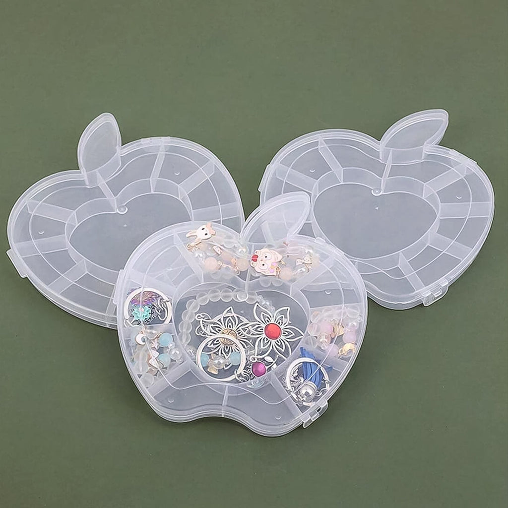 Side view of apple jewellery box highlighting compartments