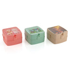 The Double Layer Lunch Box displayed with its top layer removed, showing the separate compartments.