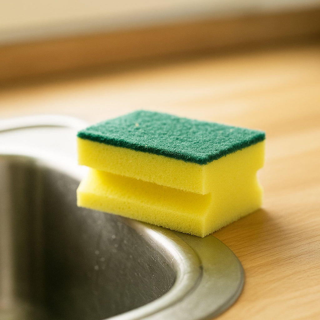 Multiple Bathora scrub sponges stacked, emphasizing the value pack.
