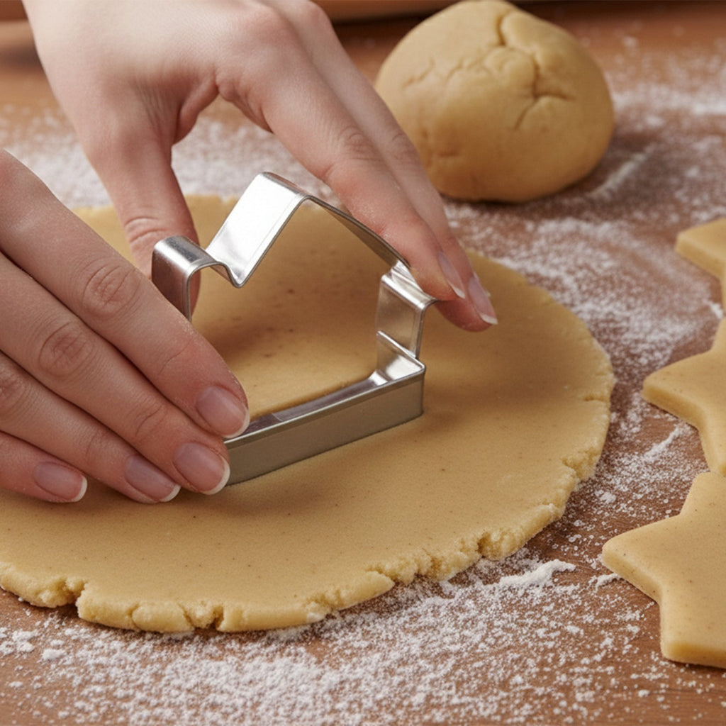 Multi-purpose house shape cookie cutters for biscuits, fondant, and snacks