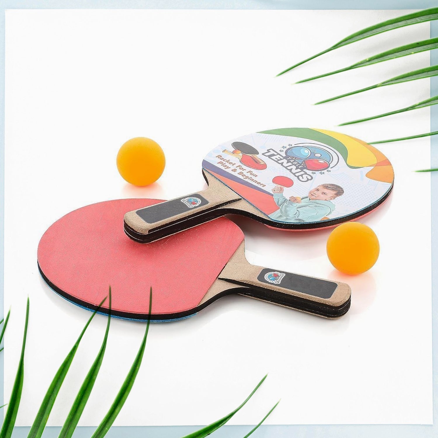 Portable Wiff Waff table tennis trainer set showing rebound stand and accessories.
