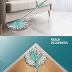 Detailed view of the durable steel spin mechanism inside the Ganesh Spin Mop's bucket.
