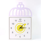 Side view of decorative wall clock with matte plastic frame