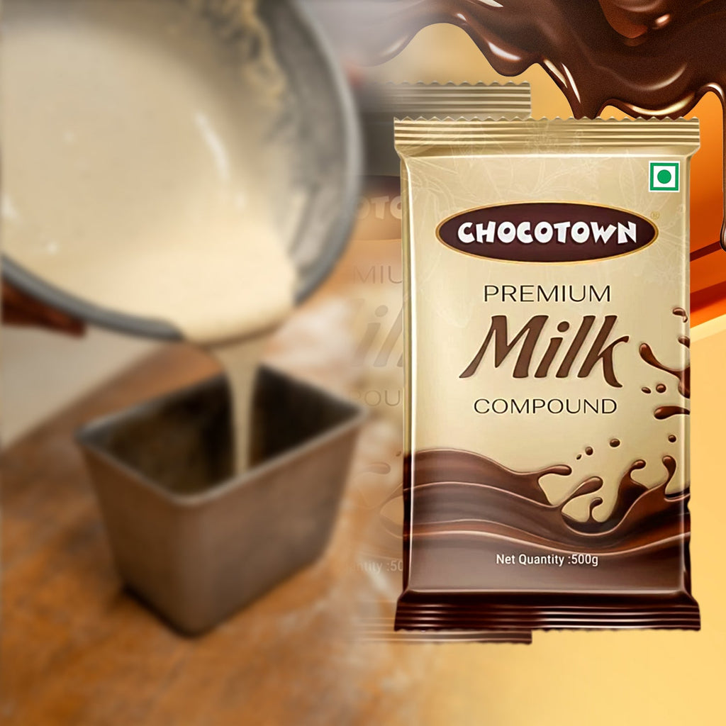 Side view of Chocotown Premium Milk Chocolate Compound Slab packaging.