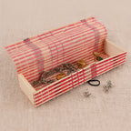 Compact bamboo mat desktop organizer for stationery and makeup