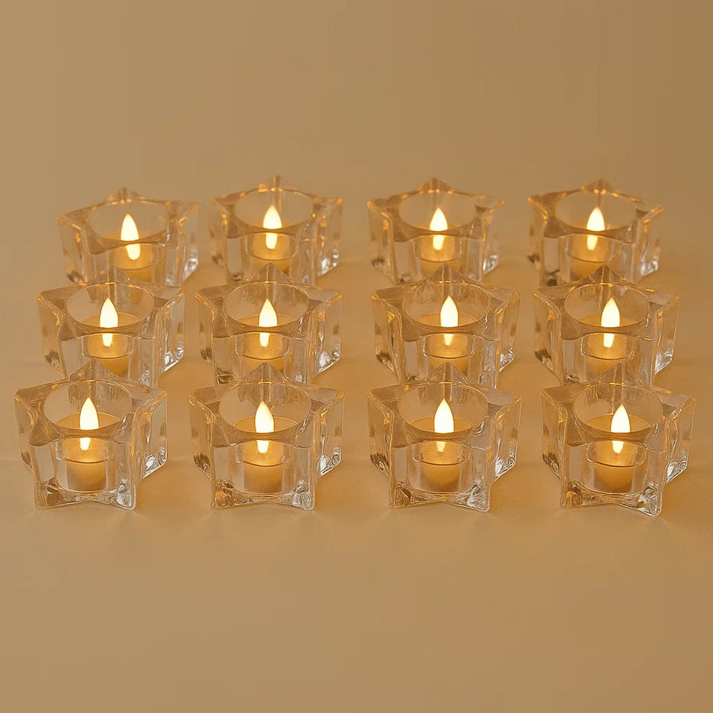 Crystal-effect flameless LED candles perfect for weddings and parties